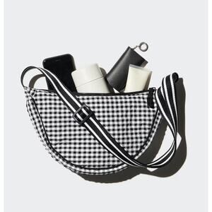 Uniqlo Round Mini Shoulder Bag | Gingham Black